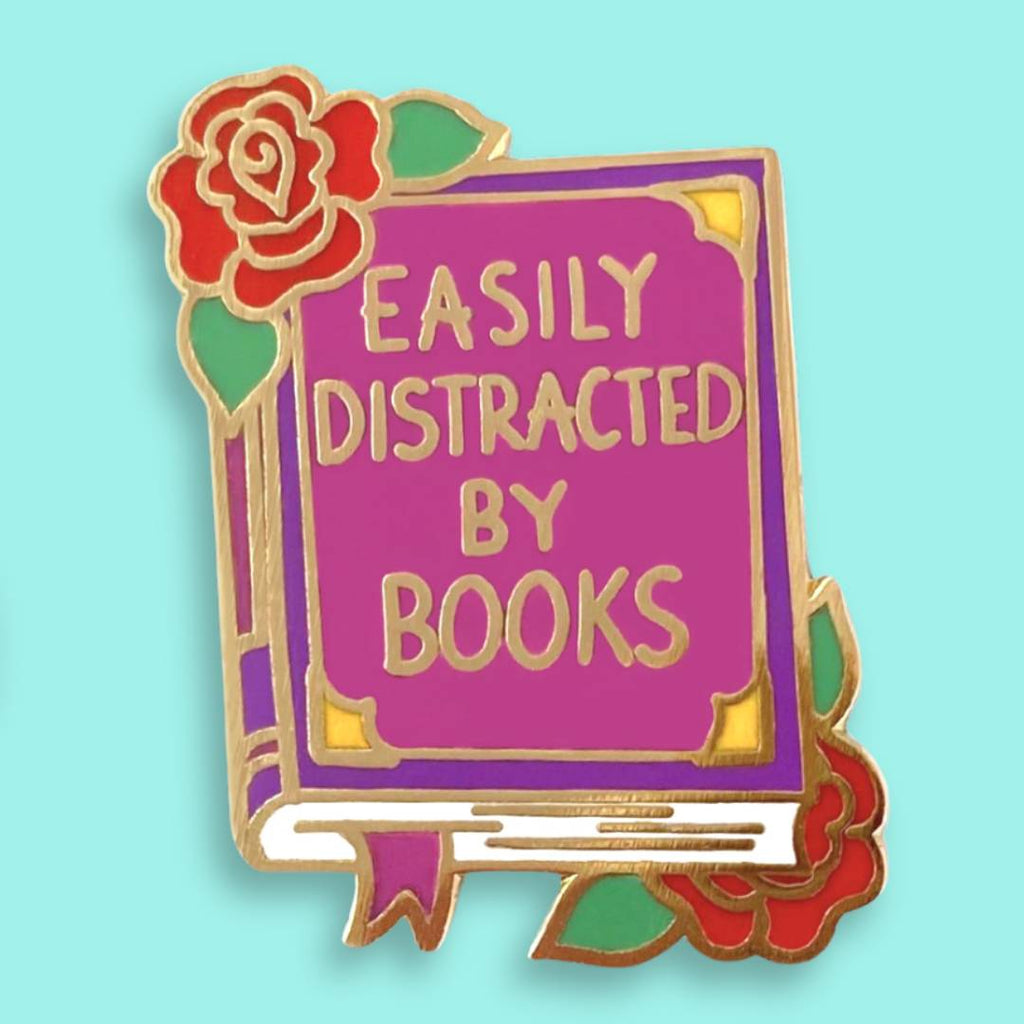 Easily Distracted By Books Lapel Pin