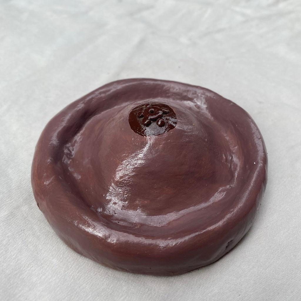 Clay Boob Incense Holder - Brown
