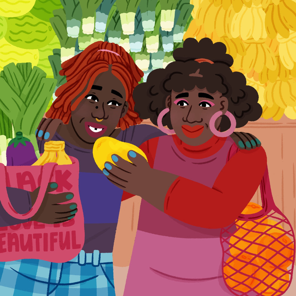 Fruit and Veg Market Date - A4 Art Print