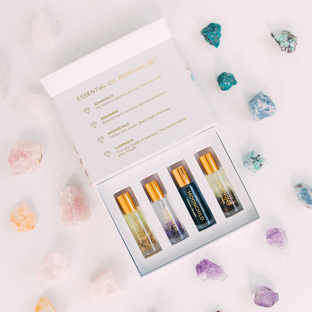 Crystal Perfume Roller Gift Box Set