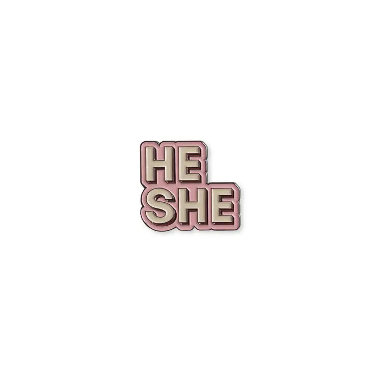 He/She Pronoun Pin - Pink