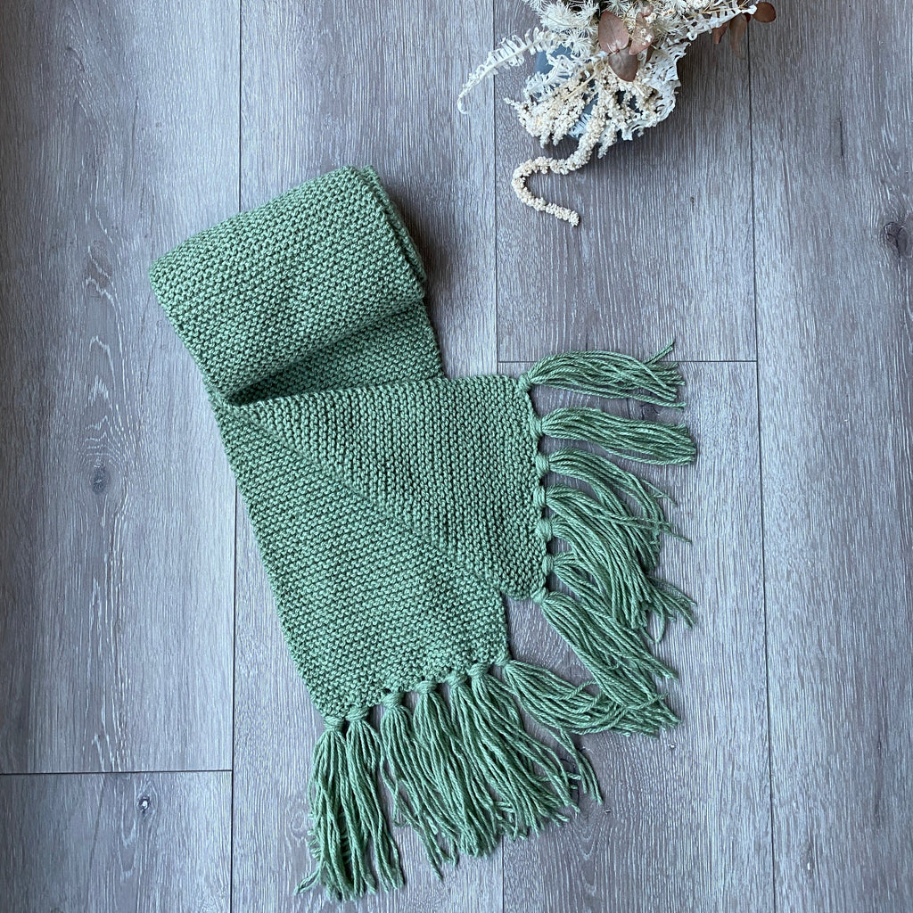 Knitted Scarf - Sage