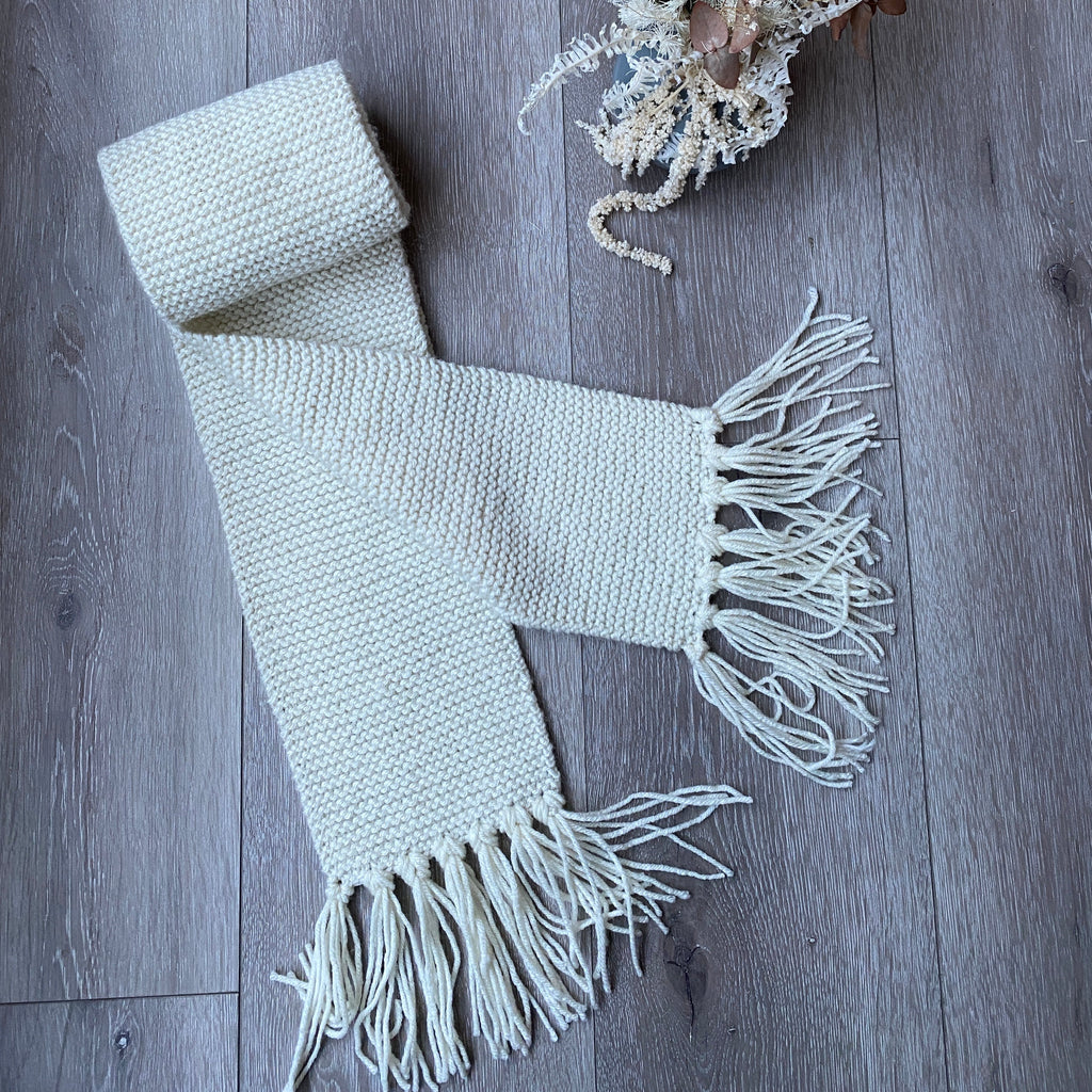 Knitted Scarf - Cream