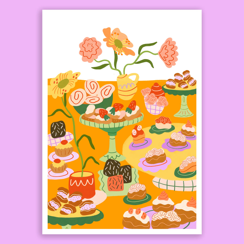 Still Life Cakes - A4 Fine Art Print
