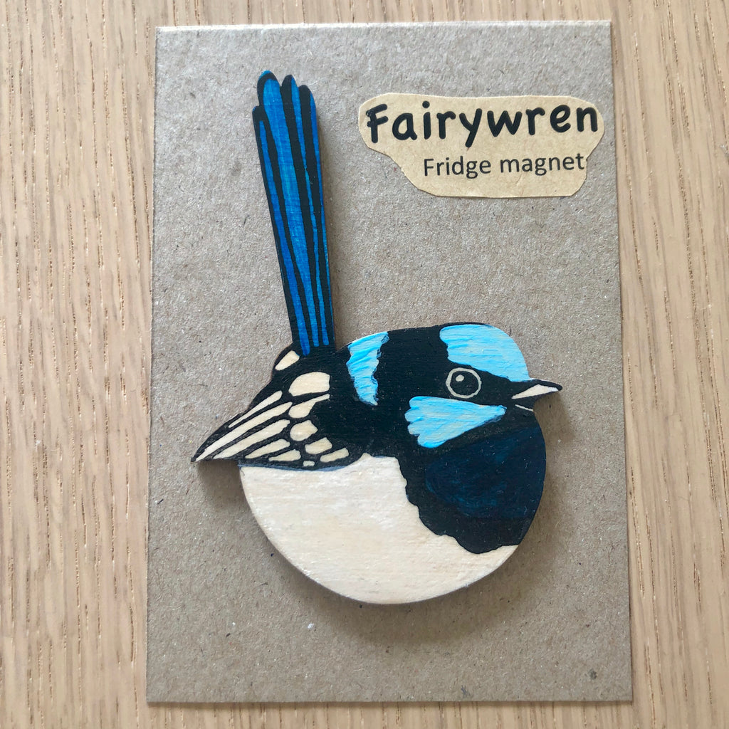 Fairywren Wood Magnet