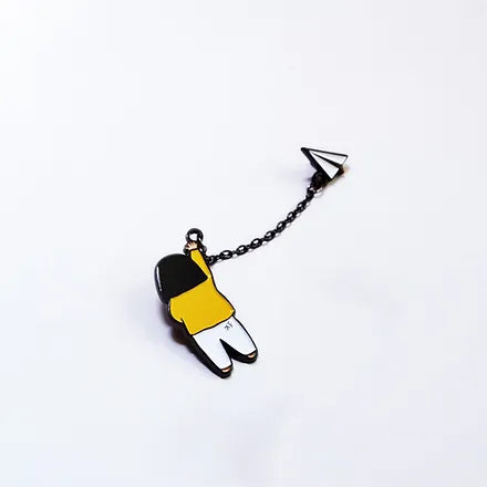 Paper Plane Kid Pin/Brooch