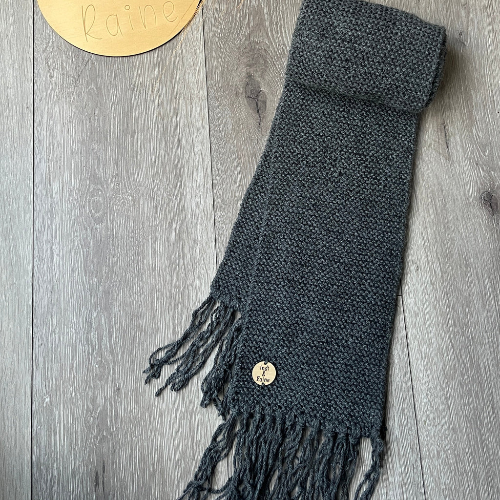 Knitted Scarf - Charcoal