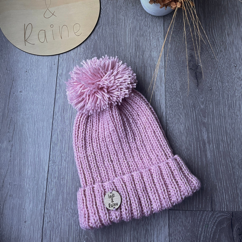 Knitted Beanie - Light Dusty Pink