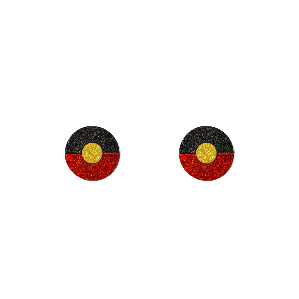 Aboriginal Flag Circle Studs