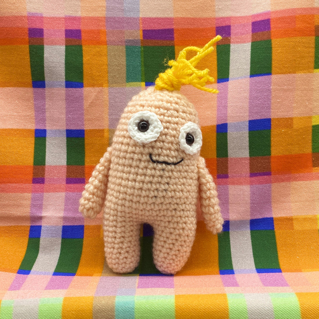Worry Monster - Light Dusty Pink & Yellow