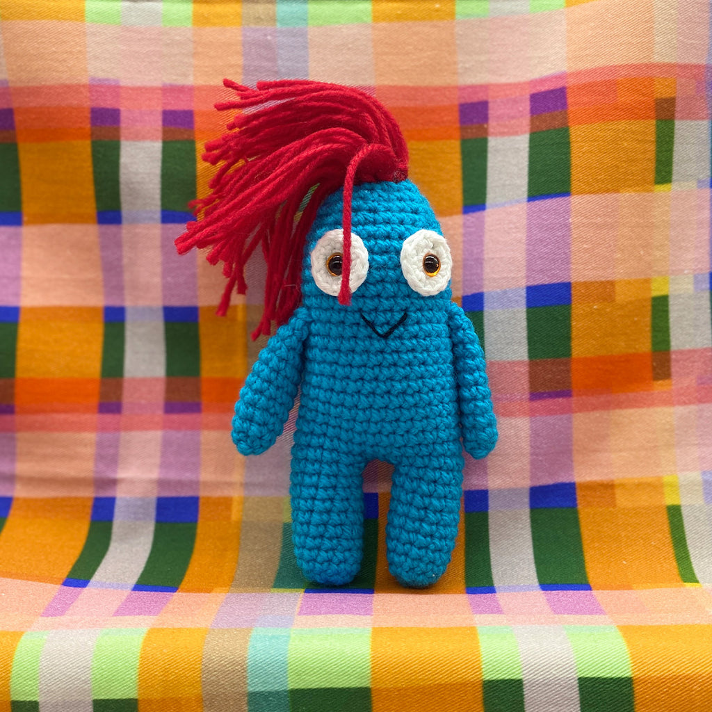 Worry Monster - Cyan & Red
