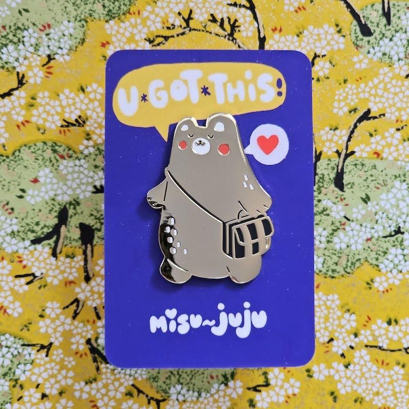 'Bear Walking' Enamel Pin'