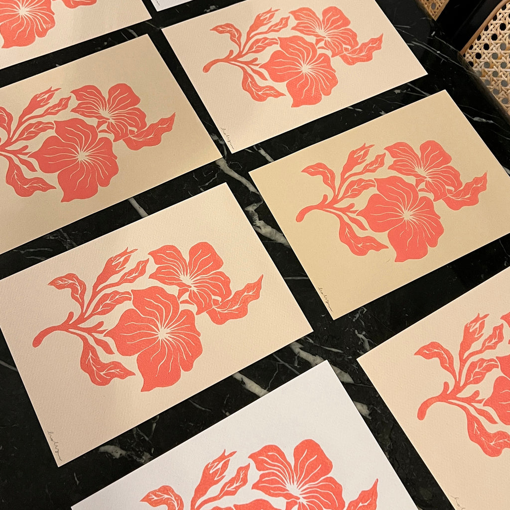 Blooms Lino Print