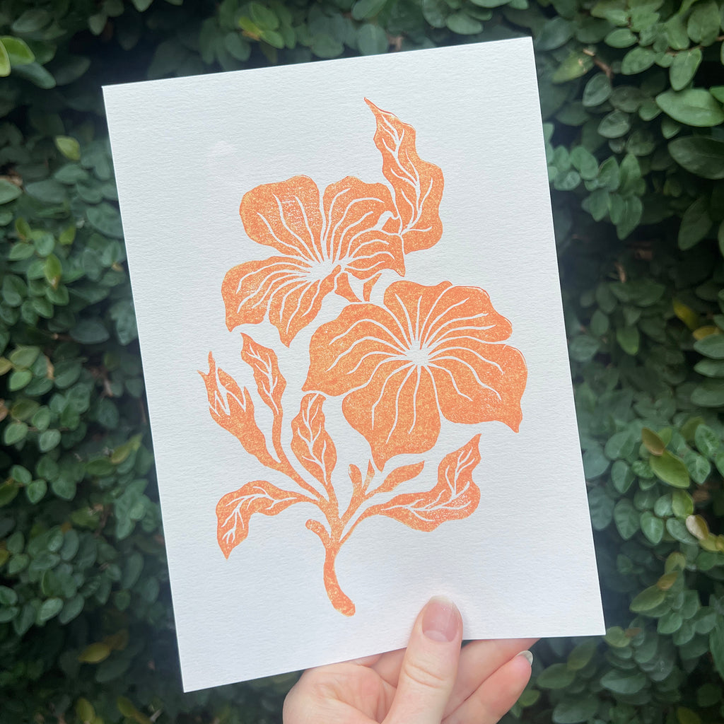 Blooms Lino Print