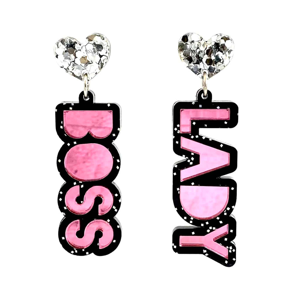 Boss lady Stacked Earrings - Pink