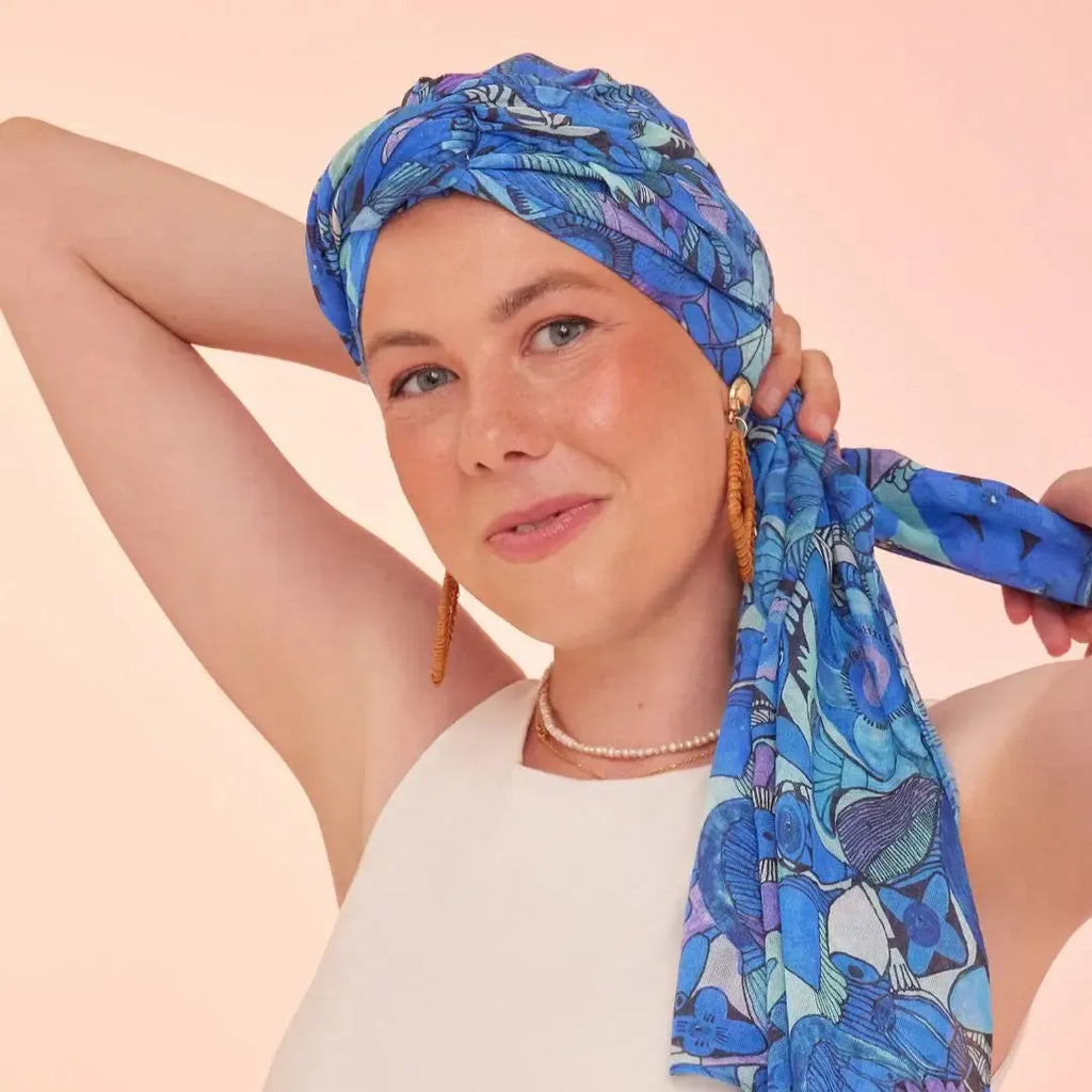 Botanica Blue Wrap Scarf