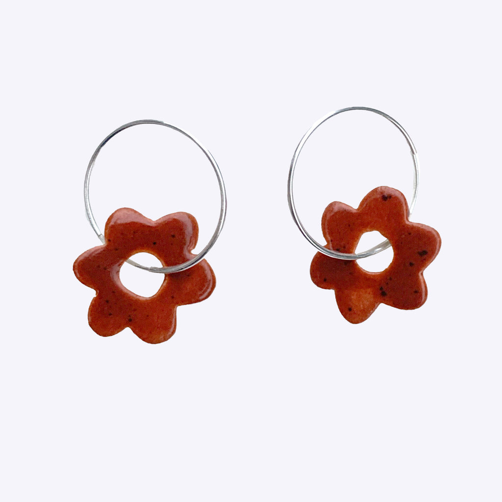 Brick Blossom Mini Hoop Earrings