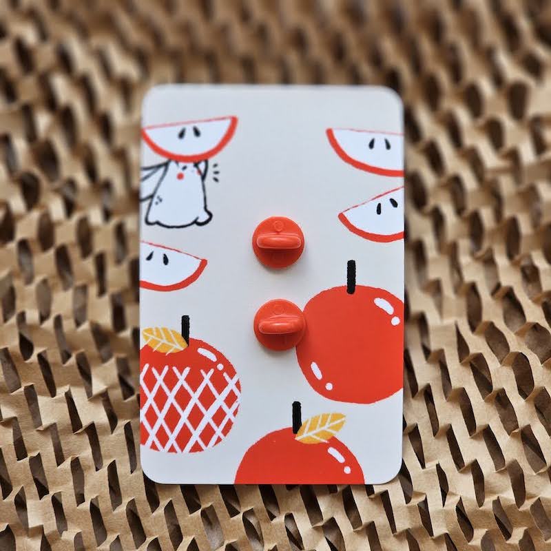 'Bunny Apple' Enamel Pin
