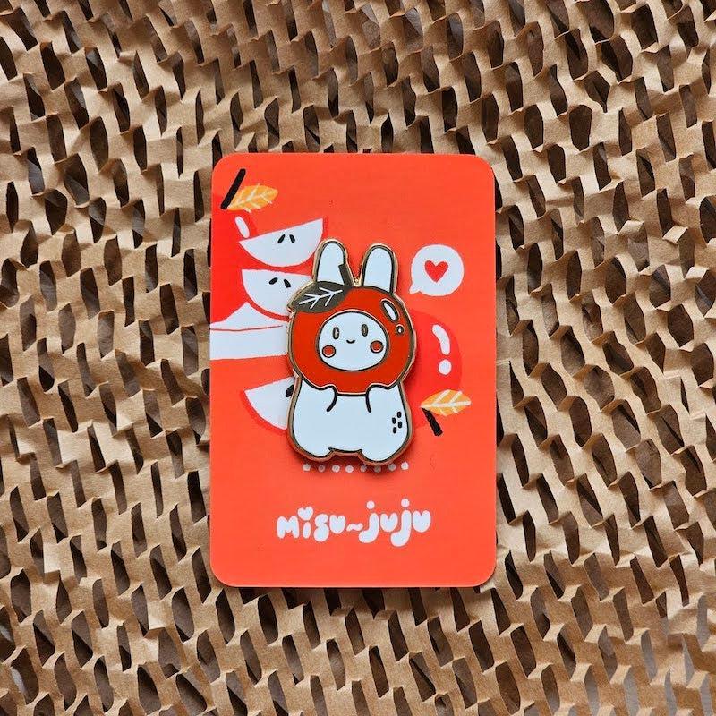 'Bunny Apple' Enamel Pin