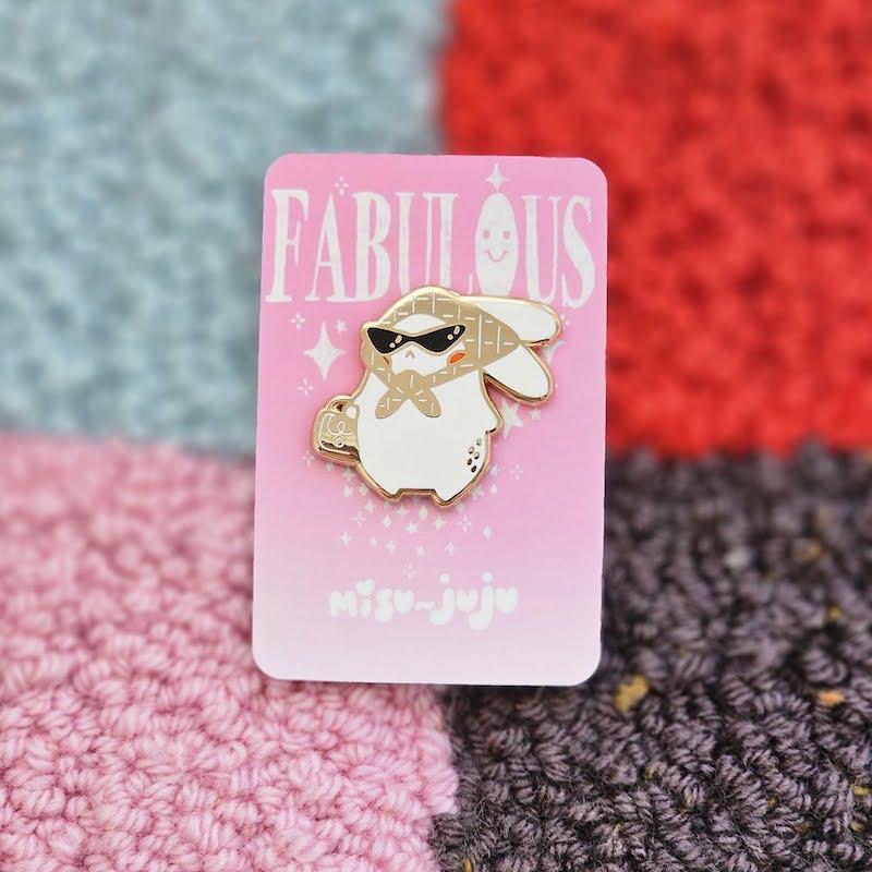 'Bunny Fabulous' Enamel Pin