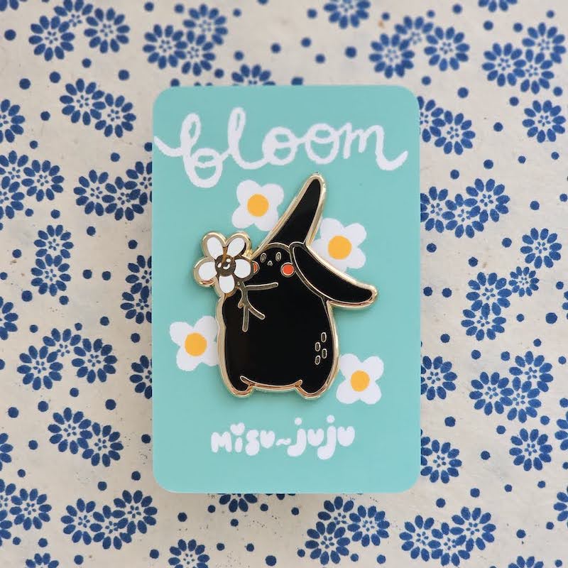 'Bunny Flower' Enamel Pin