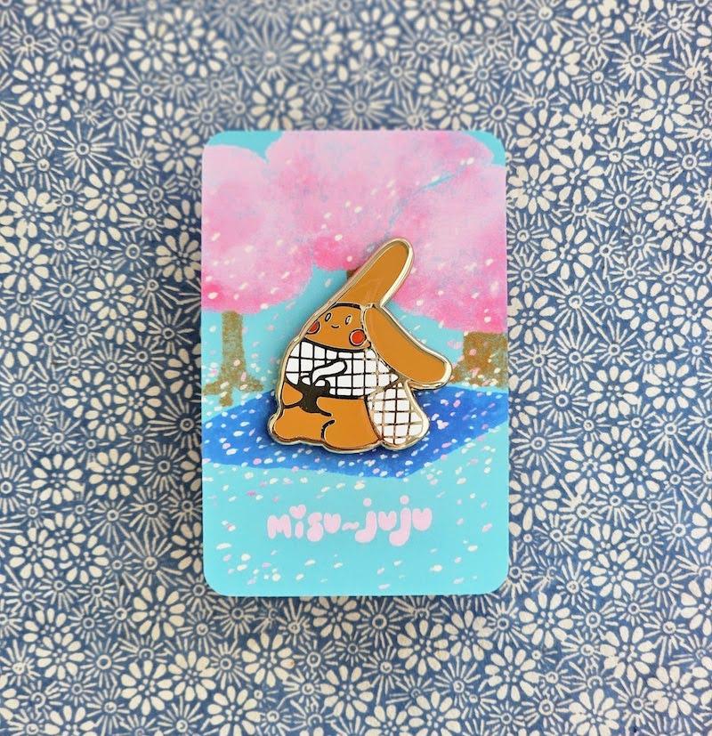'Bunny Scarf' Enamel Pin