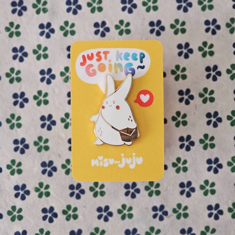 'Bunny Walking' Enamel Pin