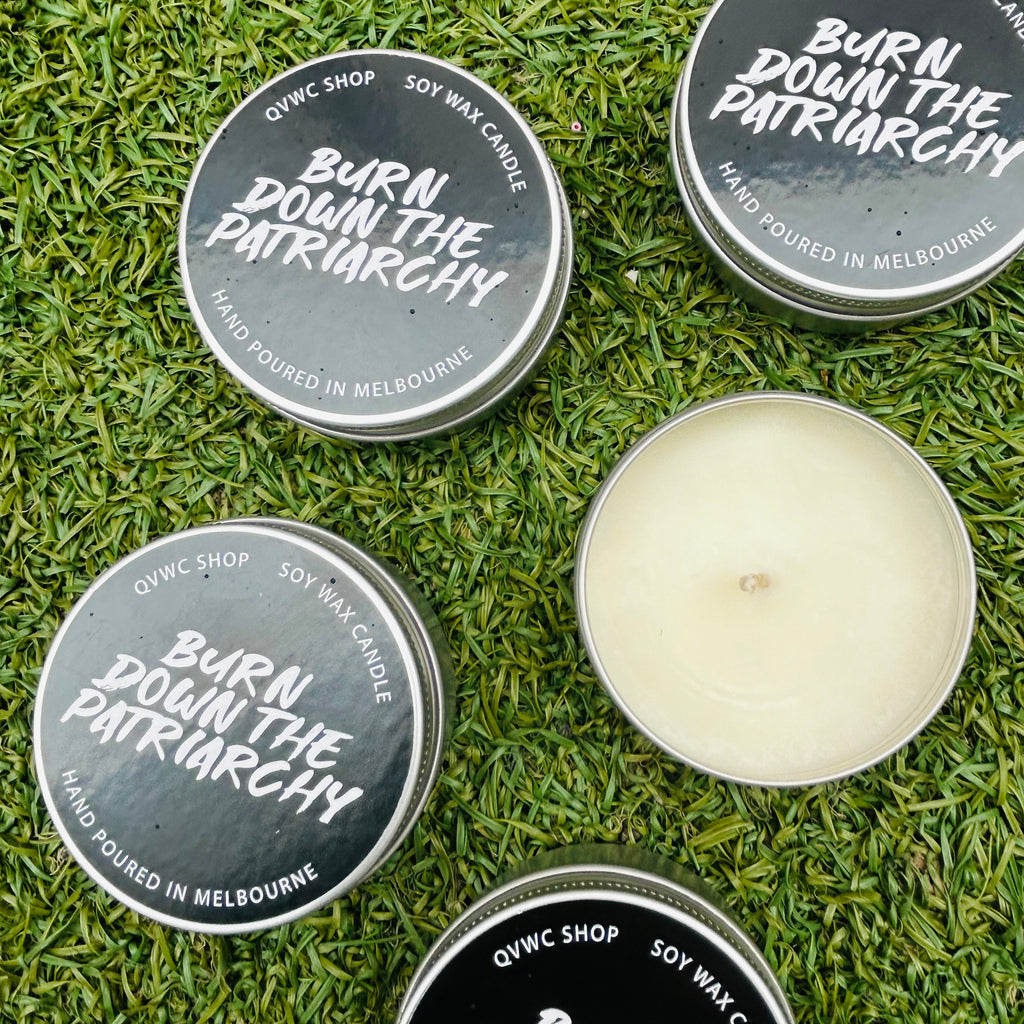 Burn Down The Patriarchy travel Candle