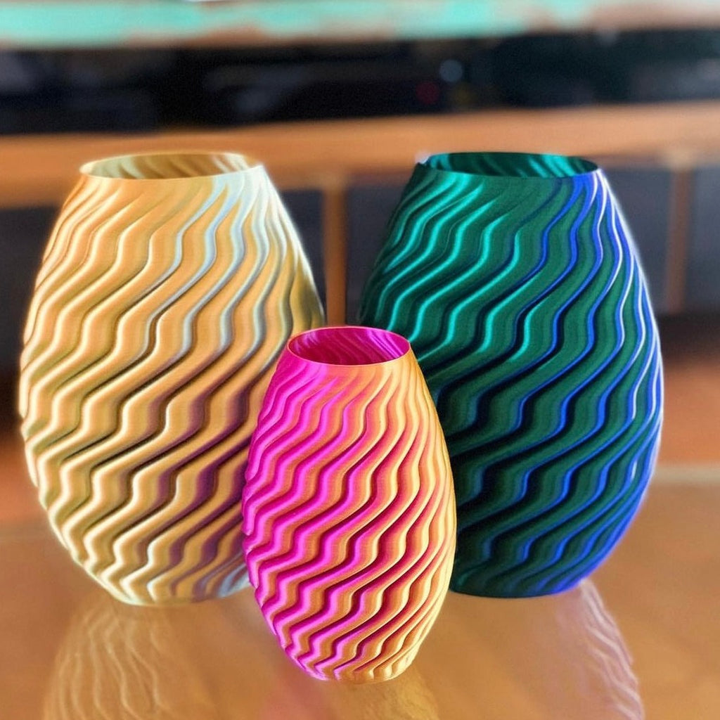 3D Printed Wave Vase - Candy Morph