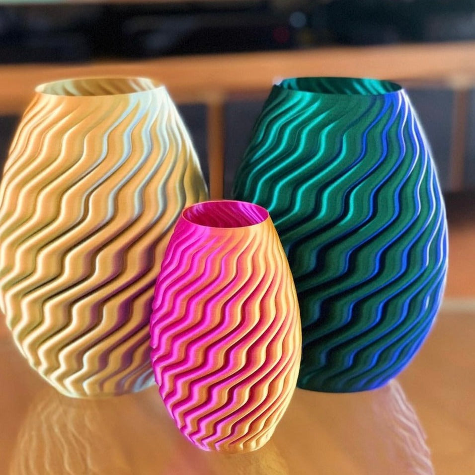 3D Printed Wave Vase - Ocean Morph