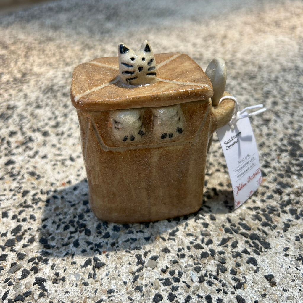 Cat Canister with Mini Spoon