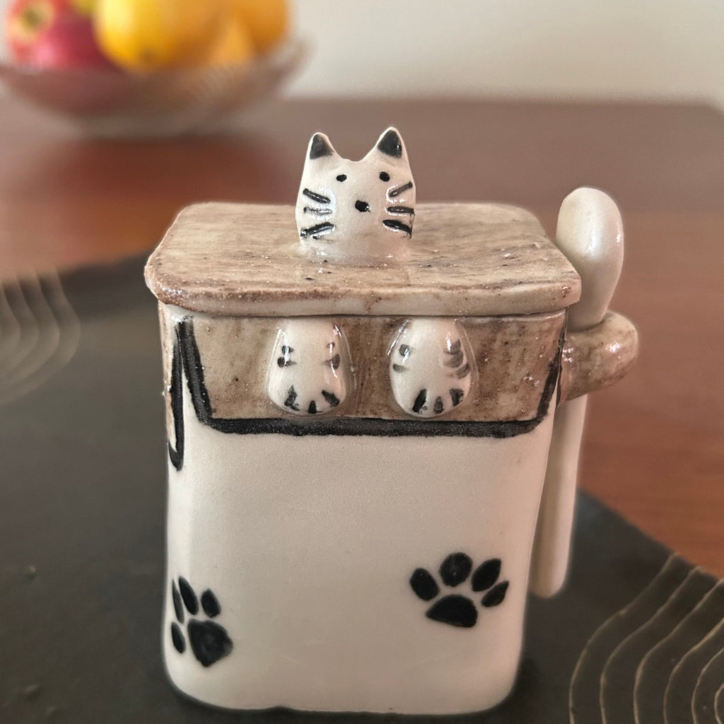 Cat Canister with Mini Spoon