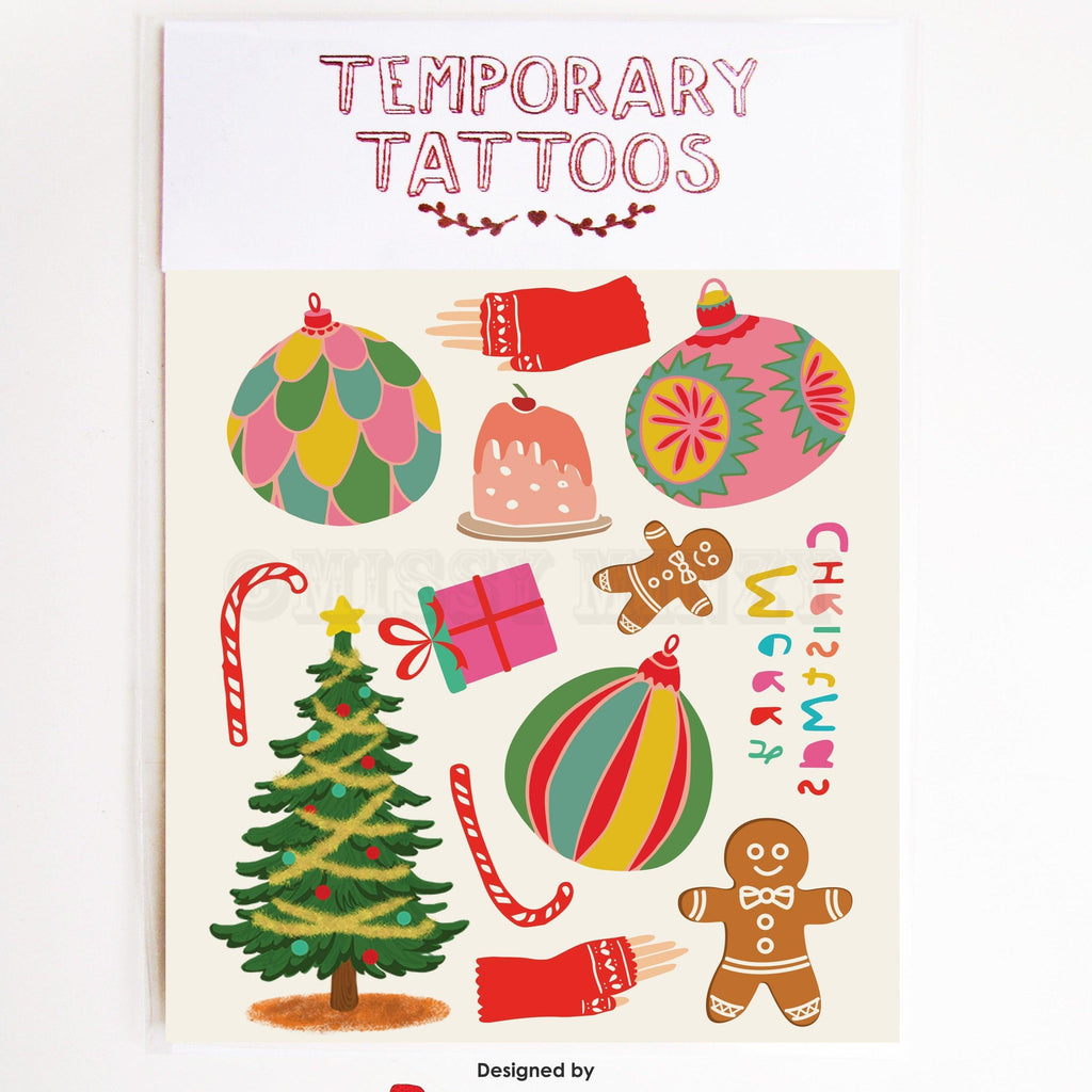 Christmas Holiday Designs Temporary Tattoos