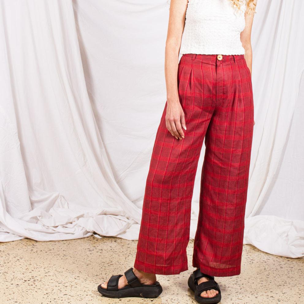 Classic Pants- Carnelian Plaid