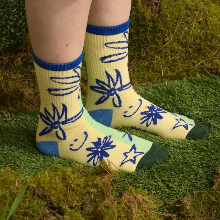 Colourblock Ribbed Sock - Bloom