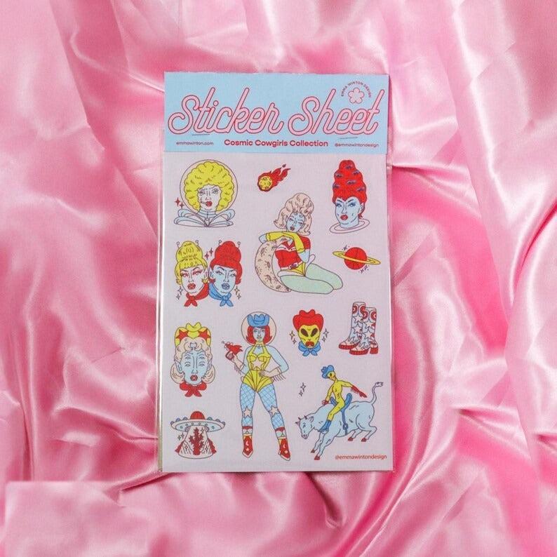 Cosmic Cowgirls Sticker Sheet