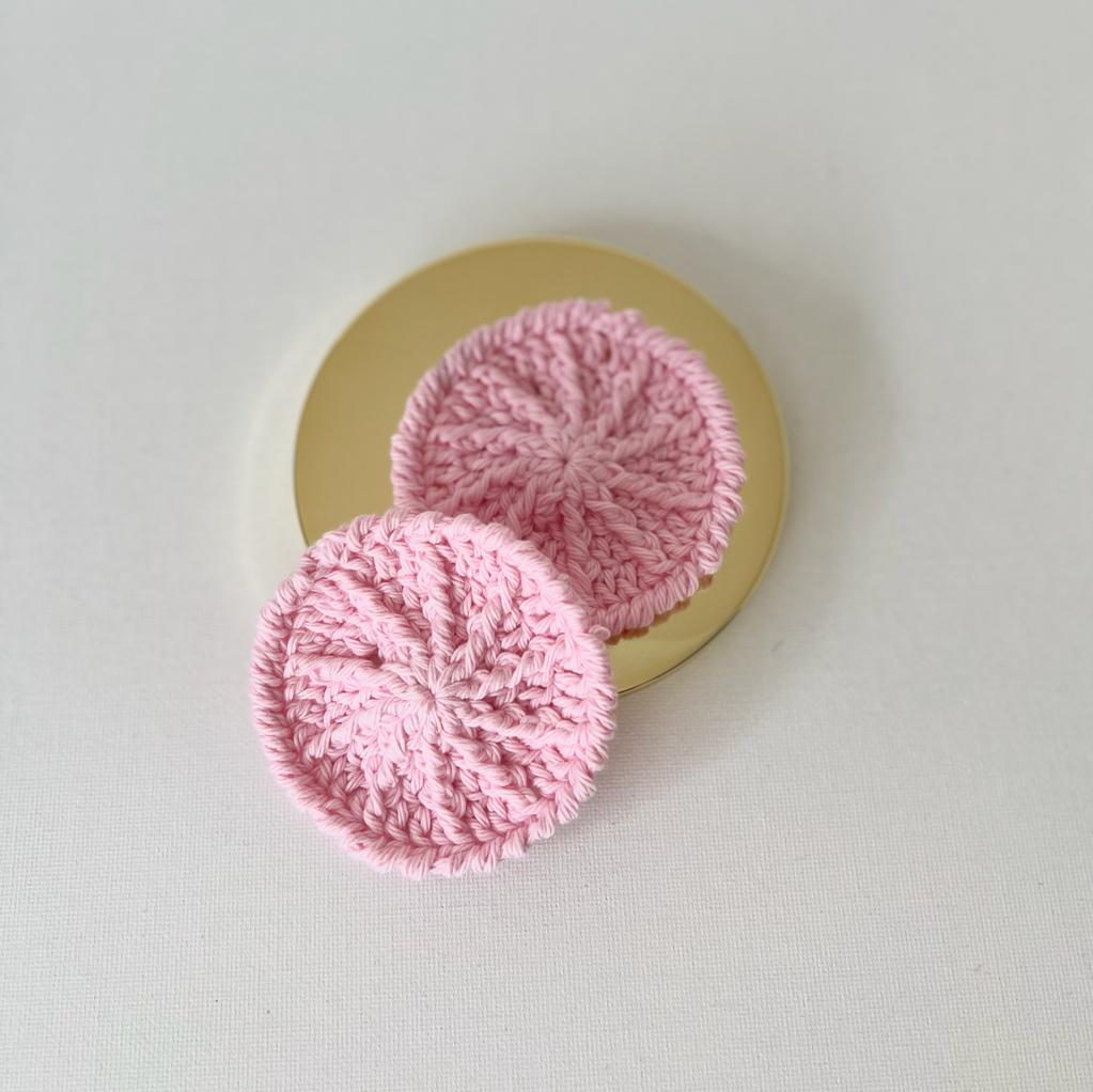 Pink Crochet Face Scrubbies