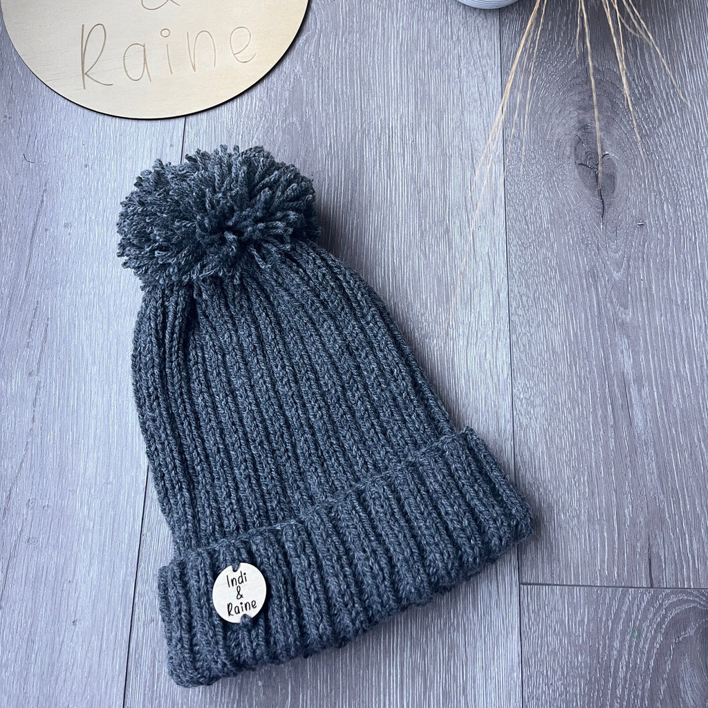 Knitted Beanie - Charcoal