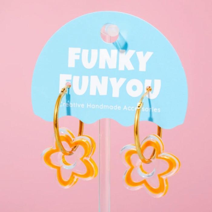 Dazzle Mini Hoop Earrings - Orange