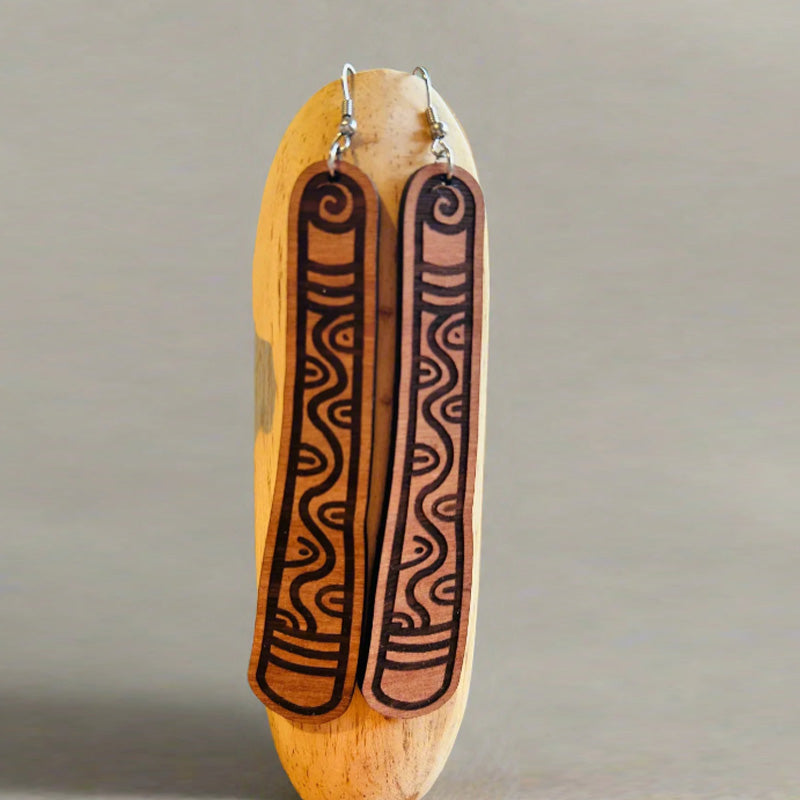 Wooden Didgeridoo Earrings