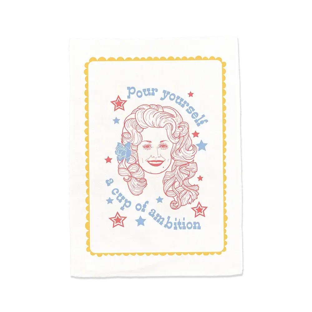 Dolly Cup of Ambition Tea Towel