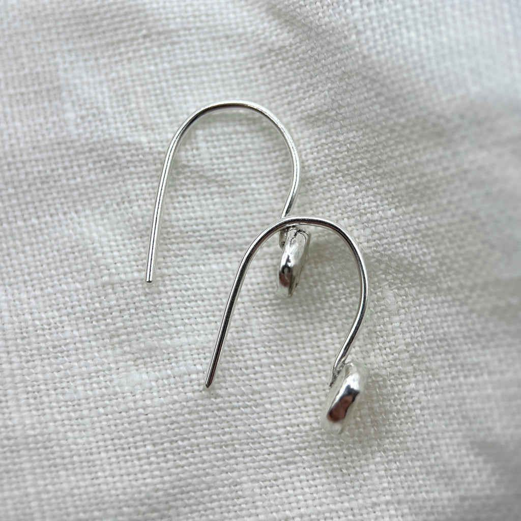 Recycled Sterling Silver Mini Moon Earrings