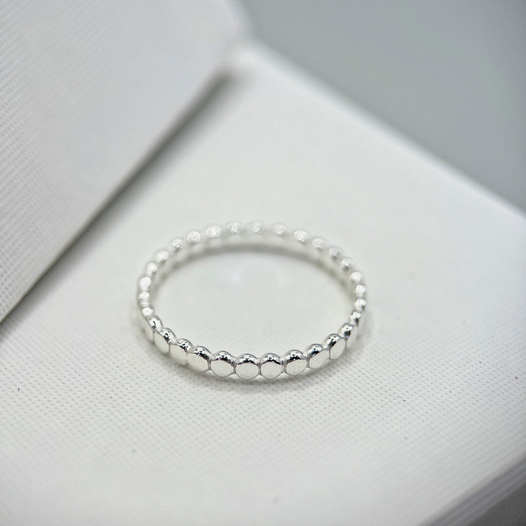 Recycled Sterling Silver Hammered Dot Ring