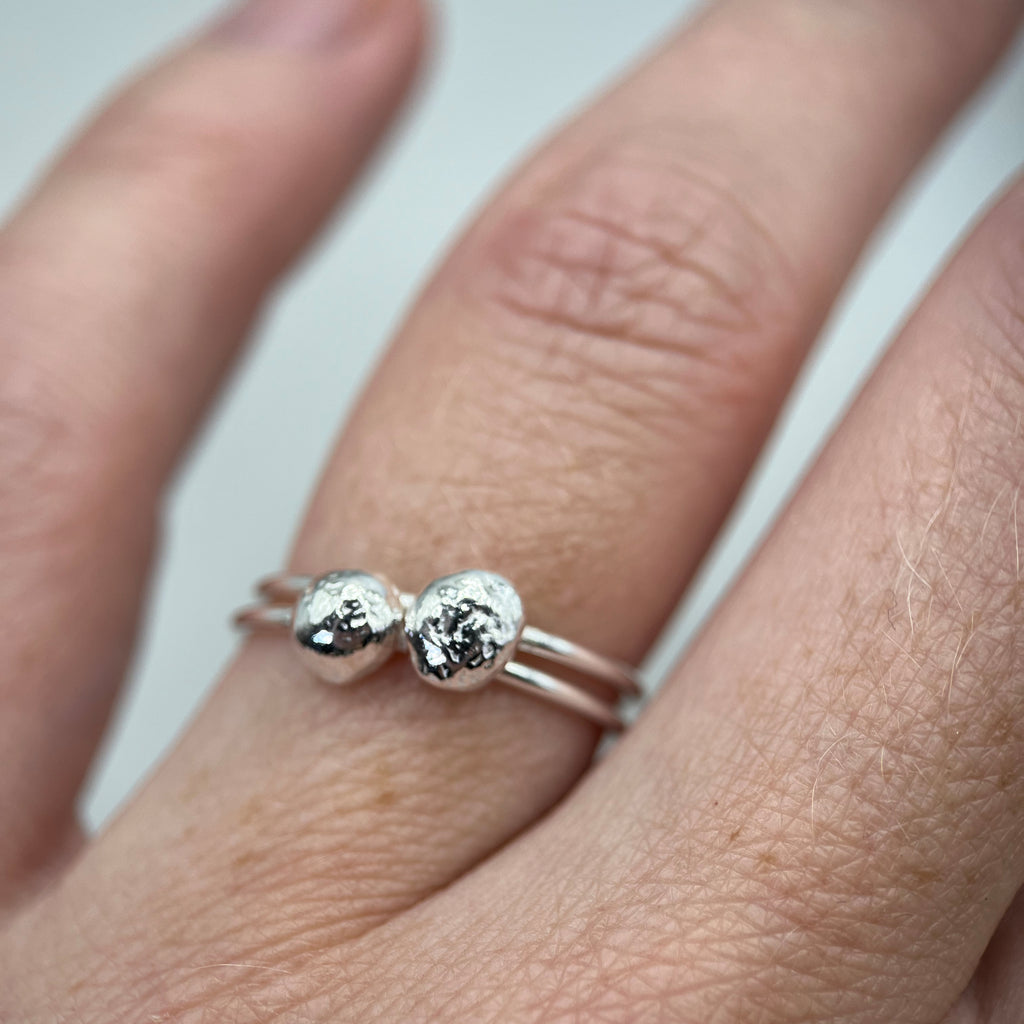 Recycled Sterling Silver Mini Moon Ring