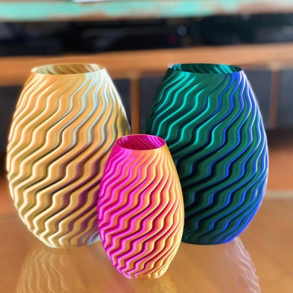 3D Printed Wave Vase - Goldie Morph
