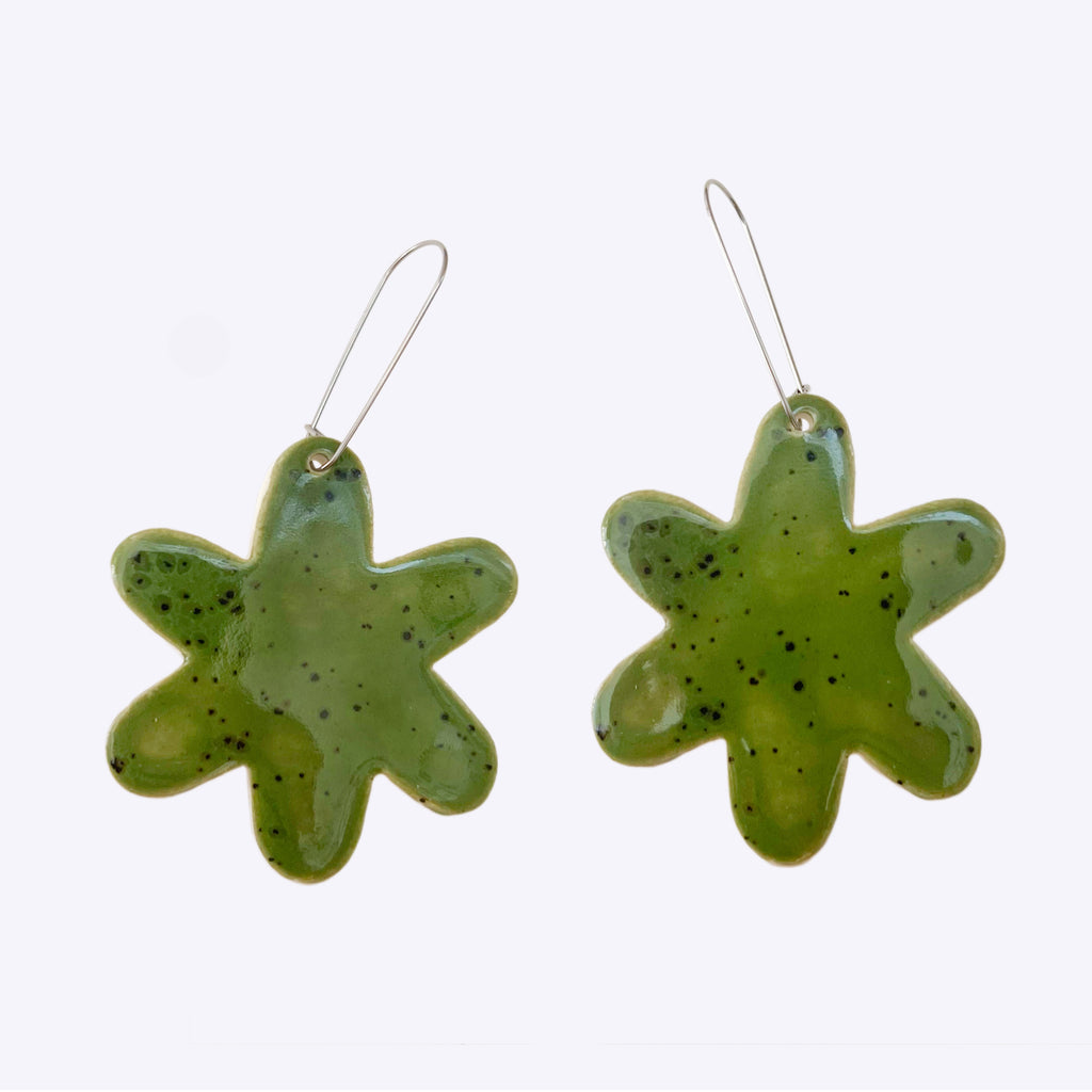 Grass Green Flowerburst Earrings