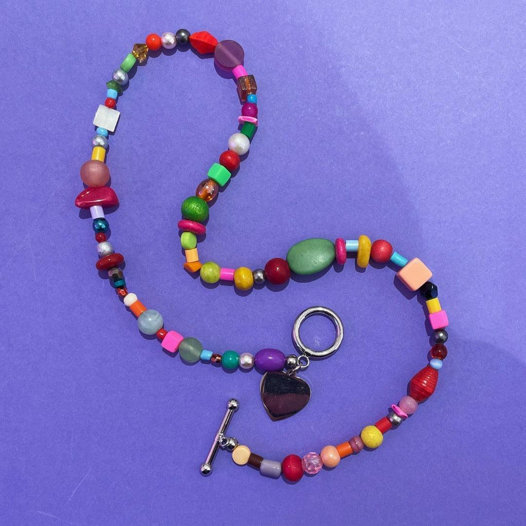 Harlequin Beaded Necklace (Toggle Clasp)