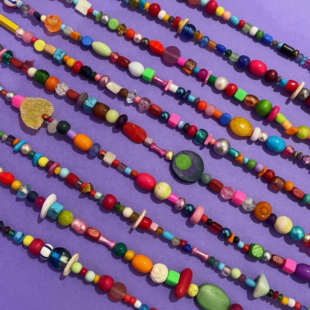 Harlequin Beaded Necklace (Toggle Clasp)