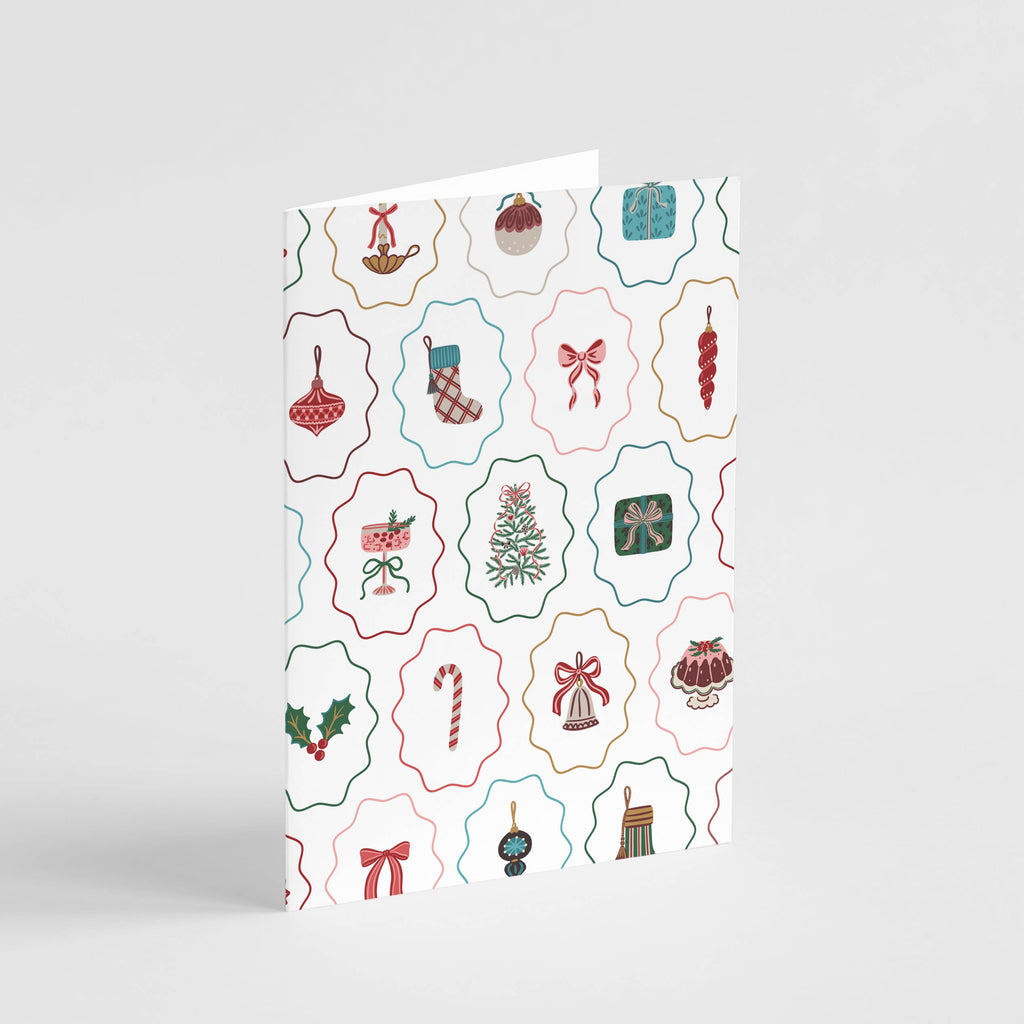 Holiday Keepsakes Card - Colourful Vintage Christmas Card
