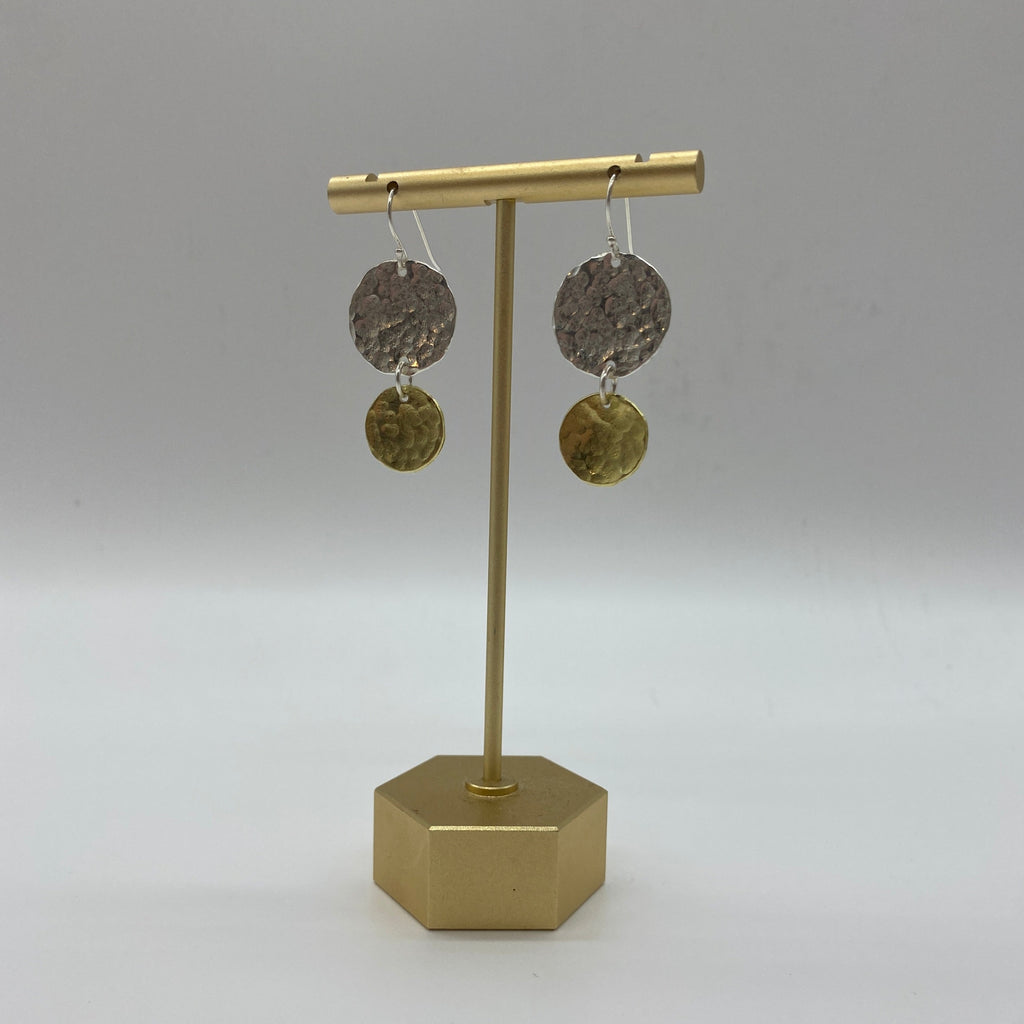 Have It Both Ways Brass And Silver Earrings